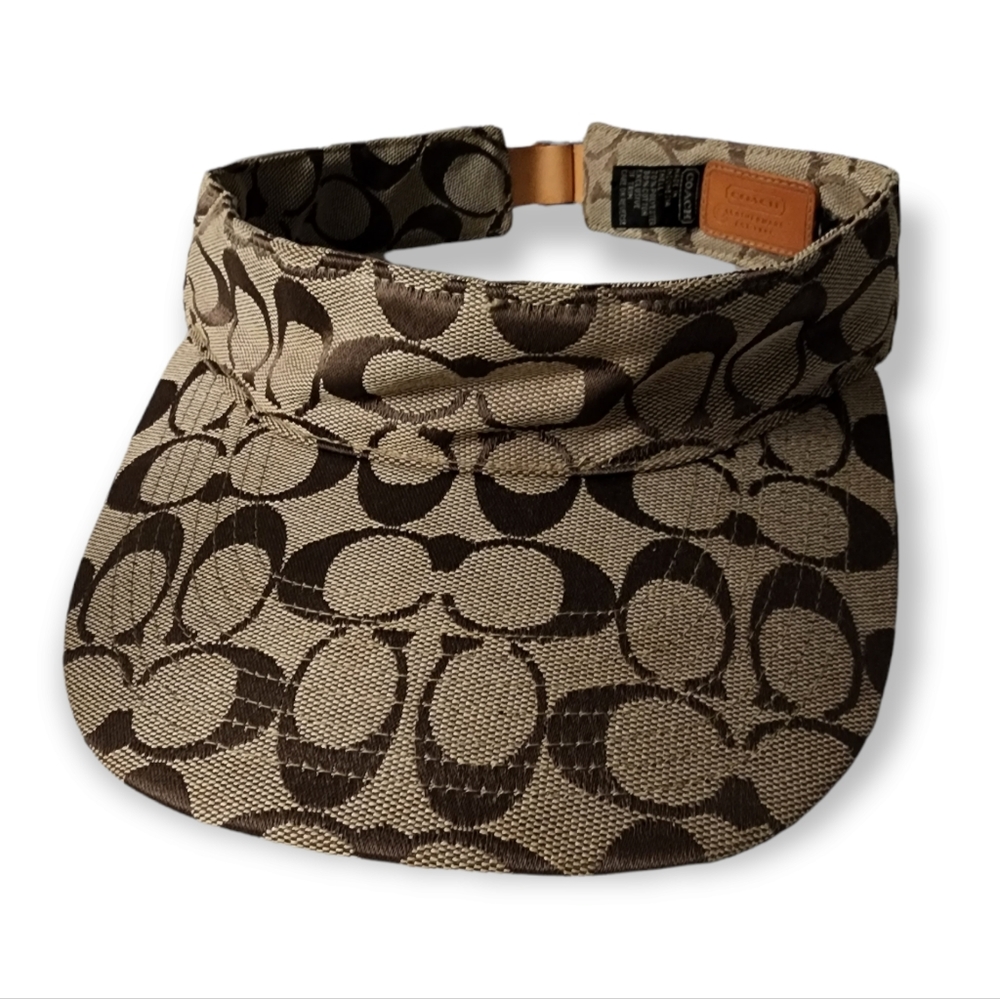 Coach signature jacquard visor hat